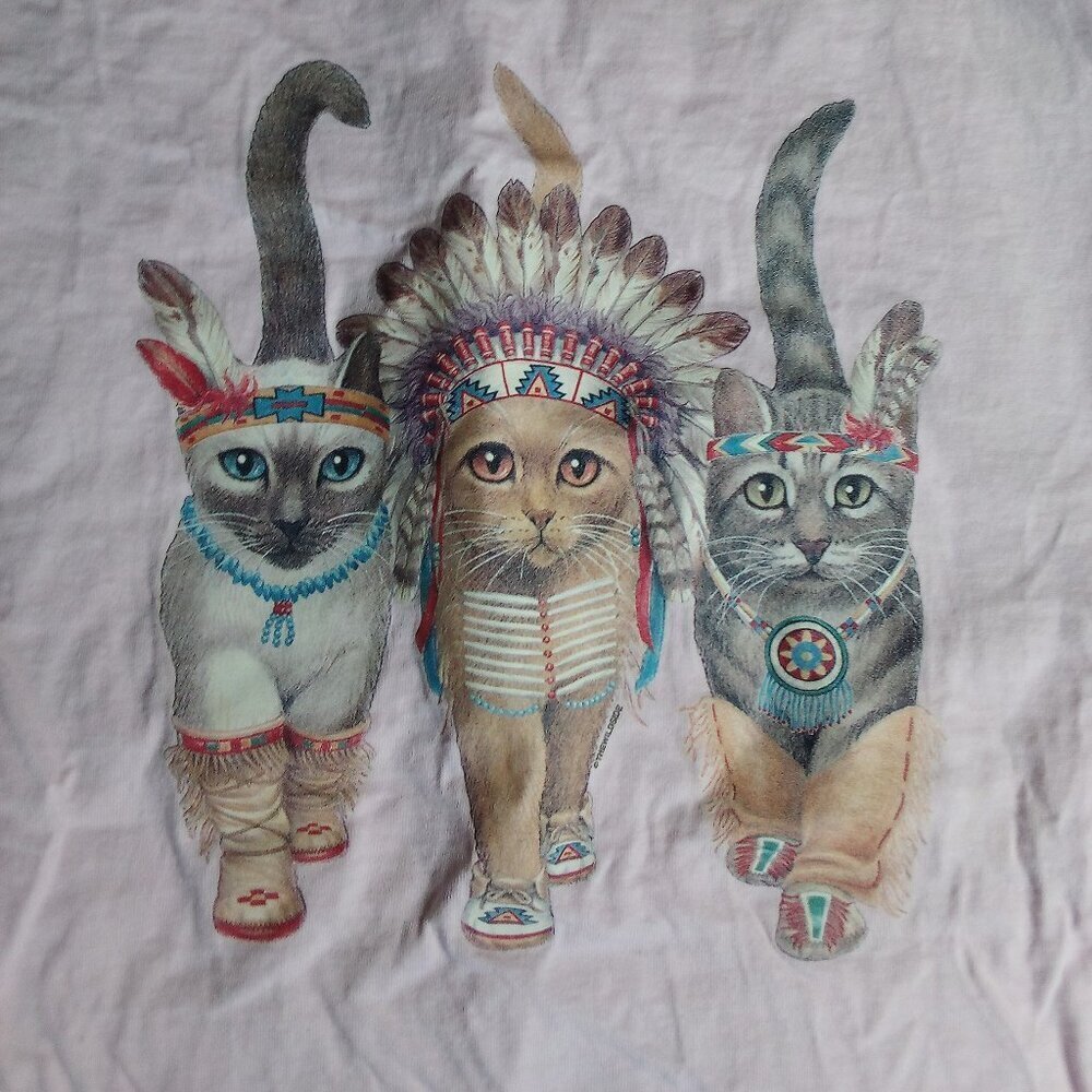 Cats Kittens Native American First Nations Illustration T-Shirt